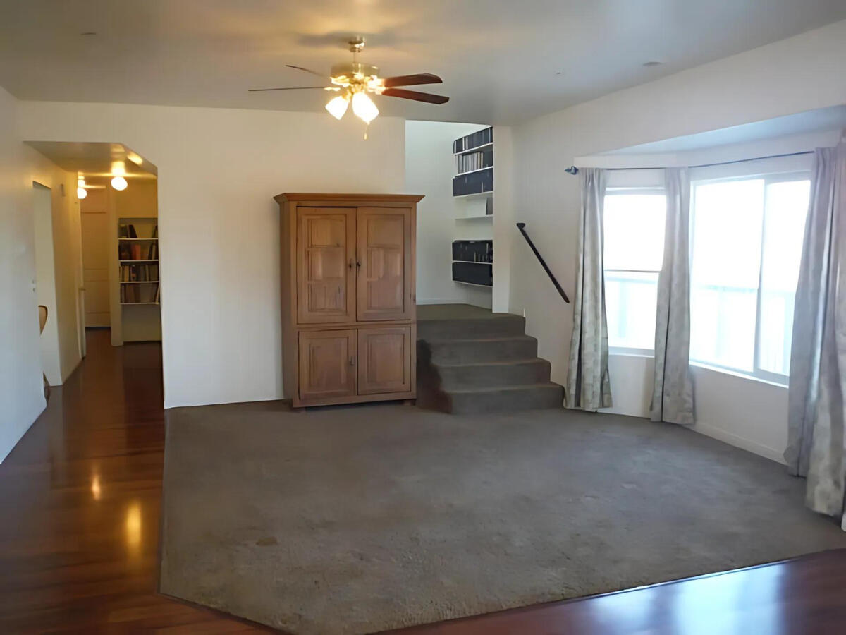 Family room, stairs, and hallway